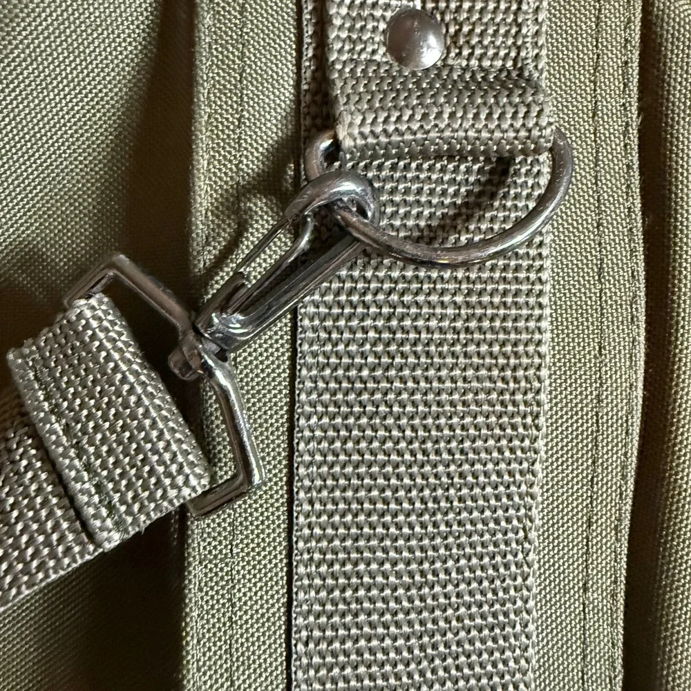 Pierre Cardin vtg Olive Green Nylon Garment Bag Travel Suit Carrier H Rosenfeld‎